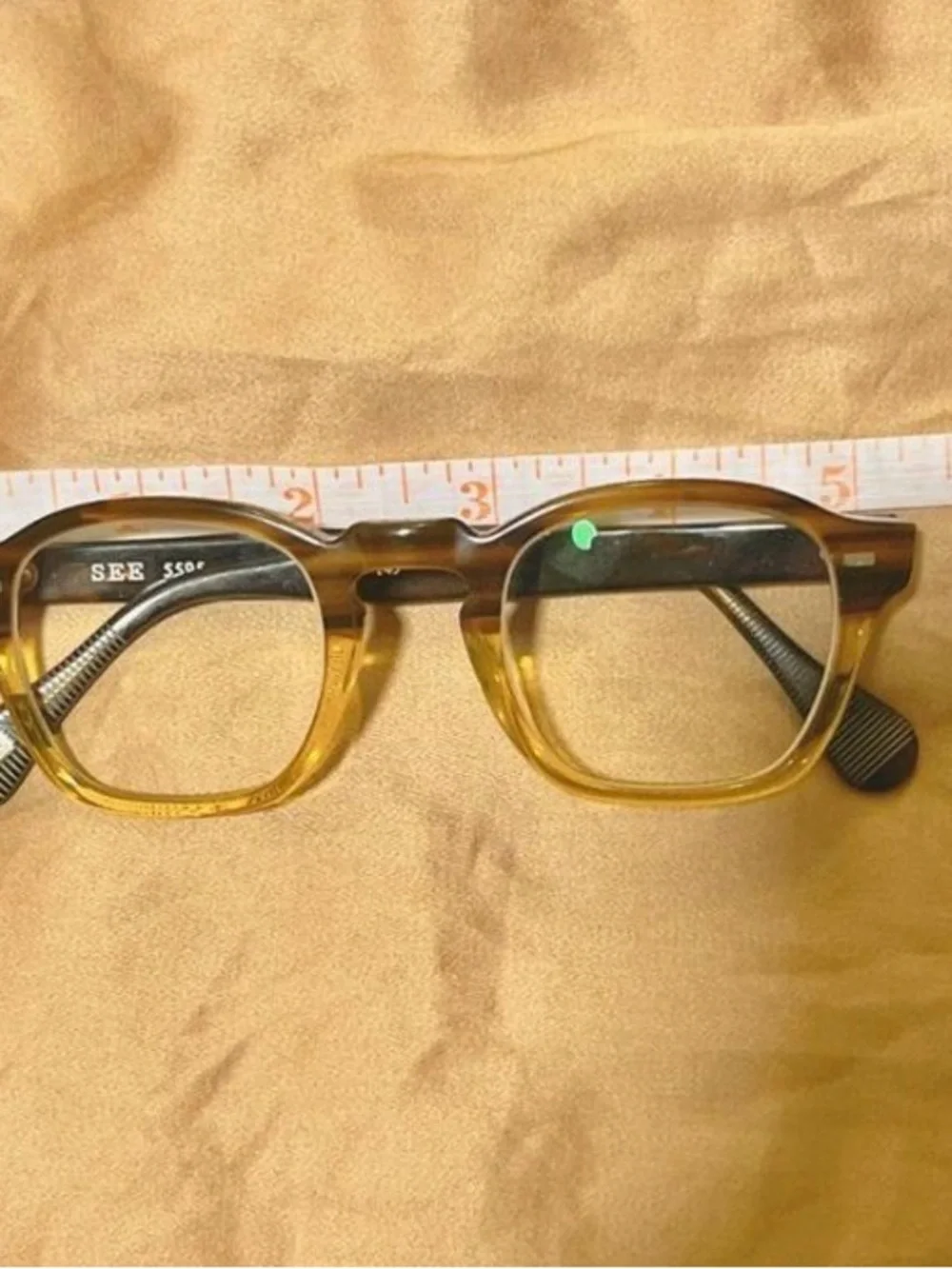 Two-Tone Brown and Amber Women’s Eyeglasses Frame